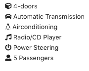 Car Info: 4-doors, Automatic Transmission, AC, Radio/CD Player, Power Steering, 5 Passengers